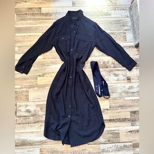 Banana Republic Navy Shirt Dress w/ Belt
